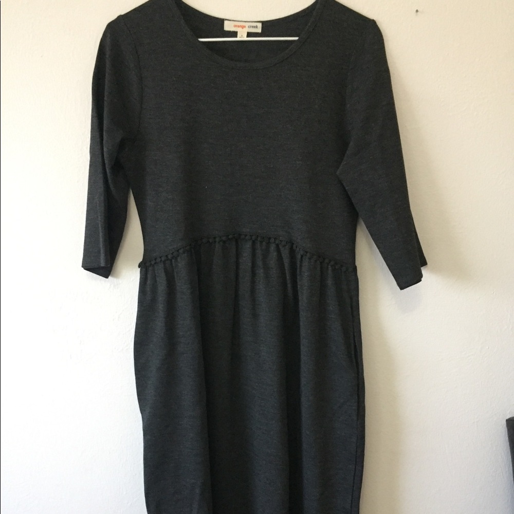 Roolee dark gray midi dress